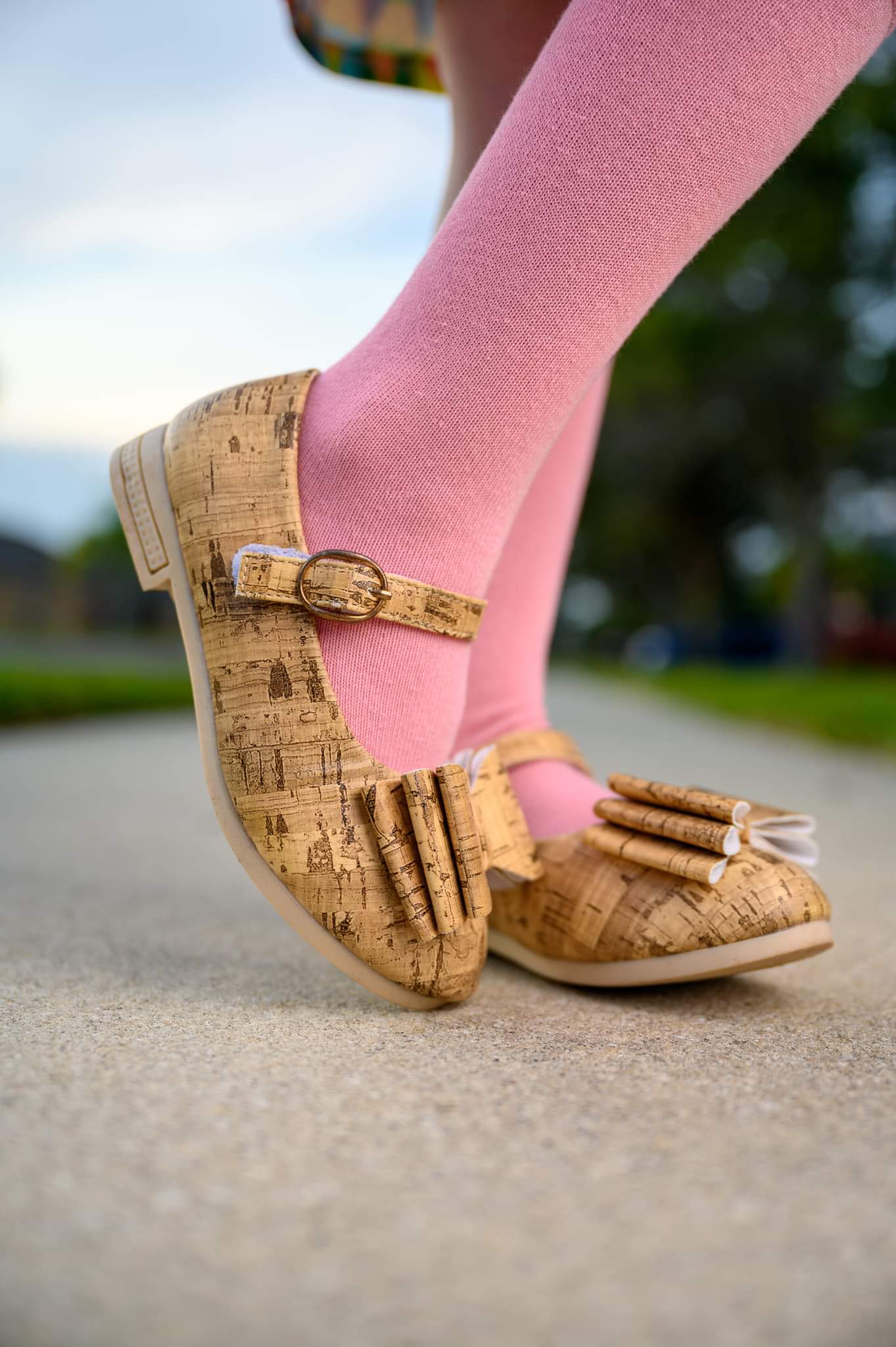 [Matte Cork] Bow Shoes