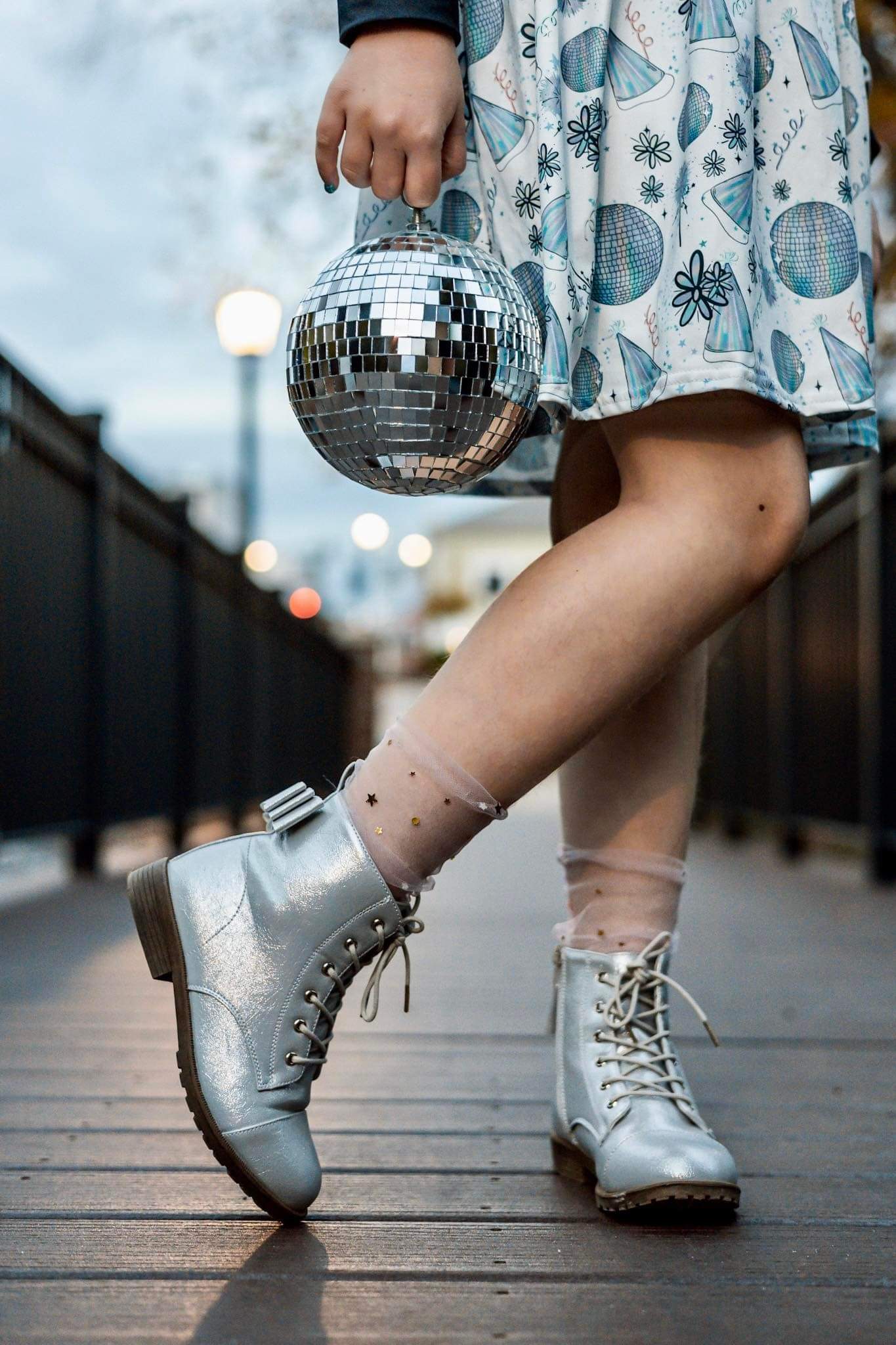 Silver Shimmer Waterproof Ankle Boots Saint Laurent SIlver Glittler Ankle Boots - Runway Catalog main image 2