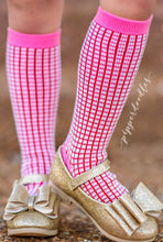 Load image into Gallery viewer, [Red + Pink Grid] Tall Socks
