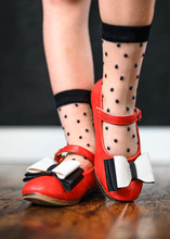 Load image into Gallery viewer, [Red, White + Black] Bow Shoes
