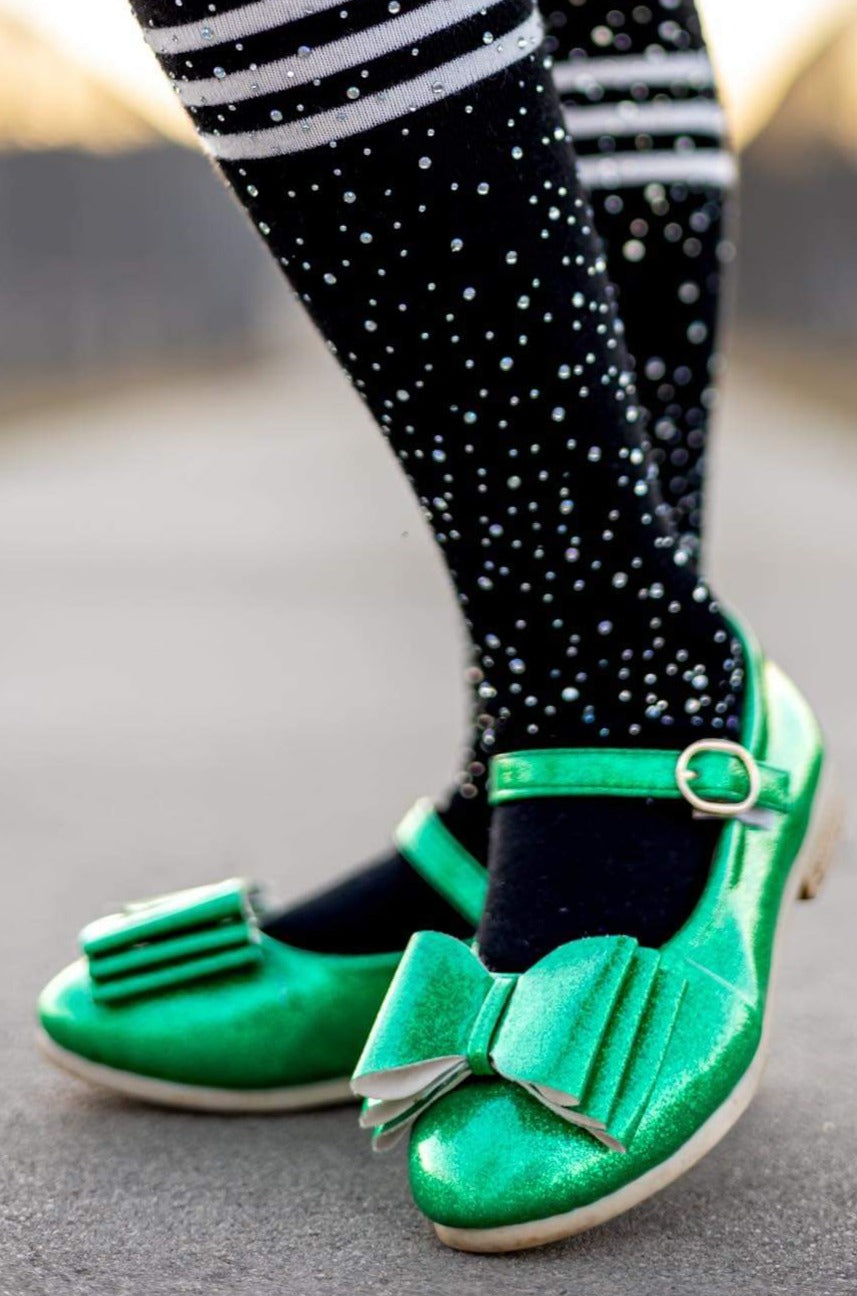 [Glitter Green] Bow Shoes