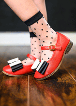 Load image into Gallery viewer, [Red, White + Black] Bow Shoes
