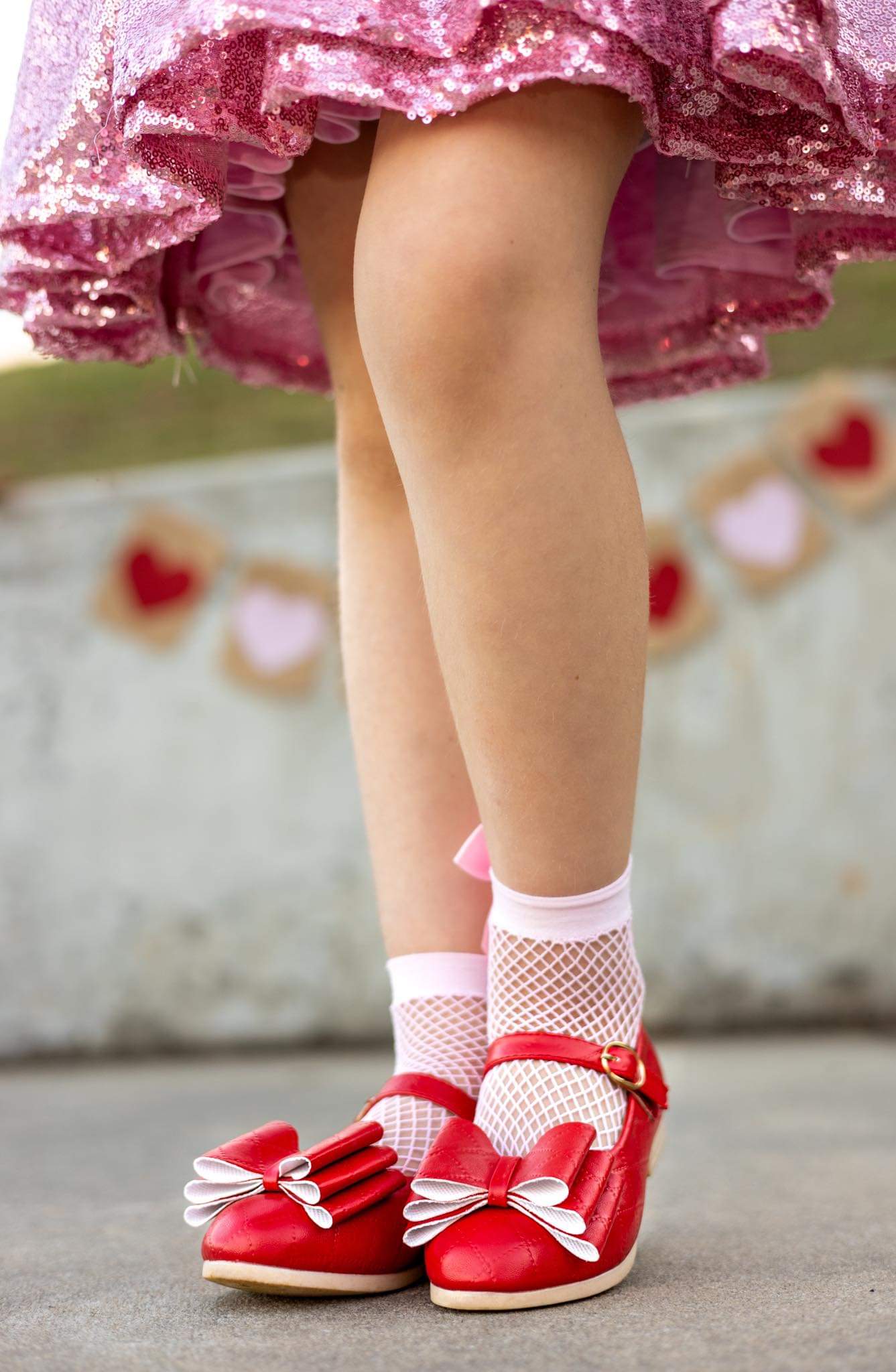 [Red Quilted] Bow Shoes