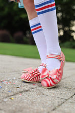 Load image into Gallery viewer, [Red + White Stripe] Bow Shoes
