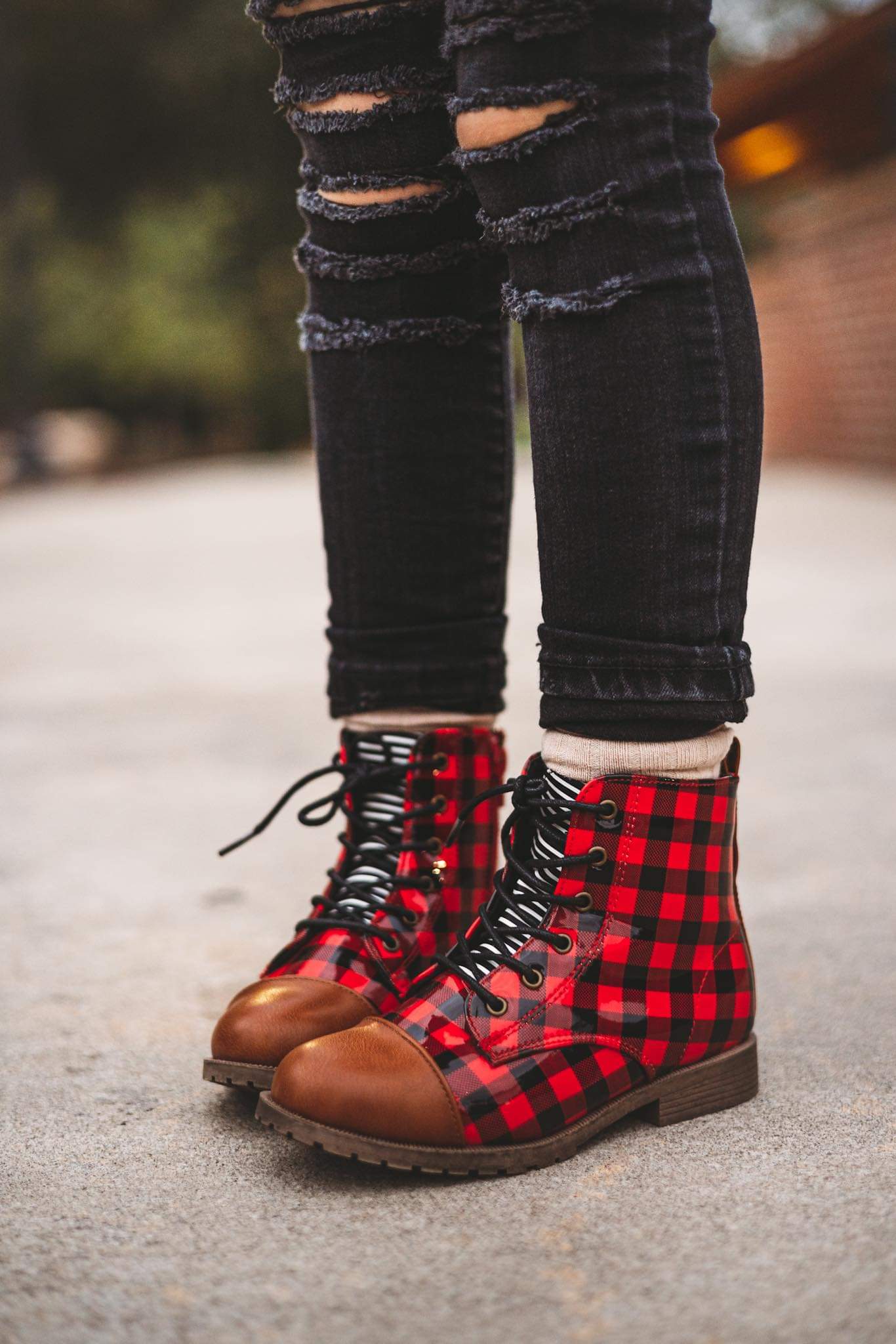 [Buffalo Plaid + Camel] Boots