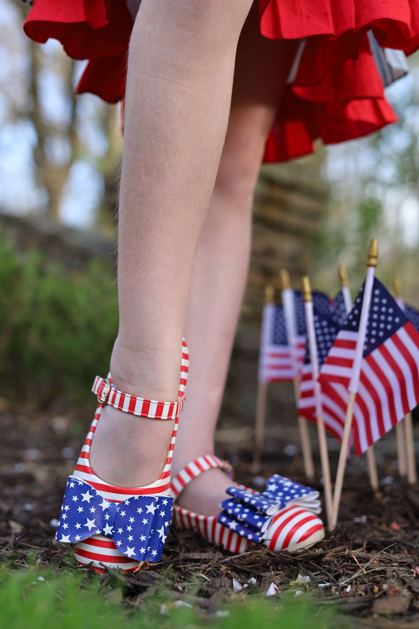 Toddler 10 [Stars + Stripes] FLAWED Bow Shoes
