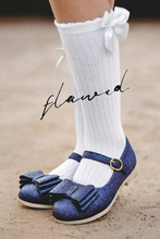 Load image into Gallery viewer, [Navy Glitz] FLAWED Bow Shoes
