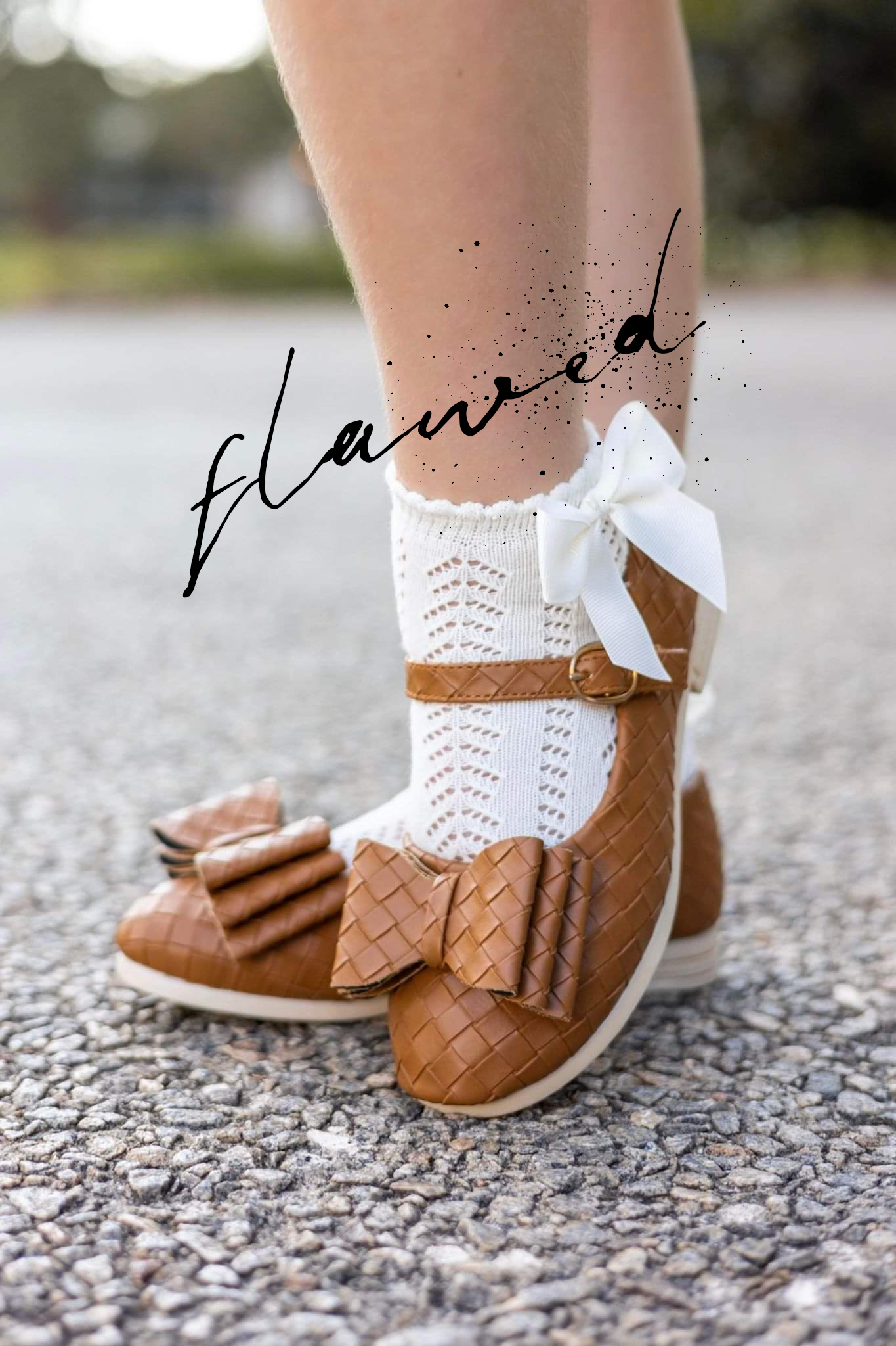 [Camel Basket Weave] FLAWED Bow Shoes