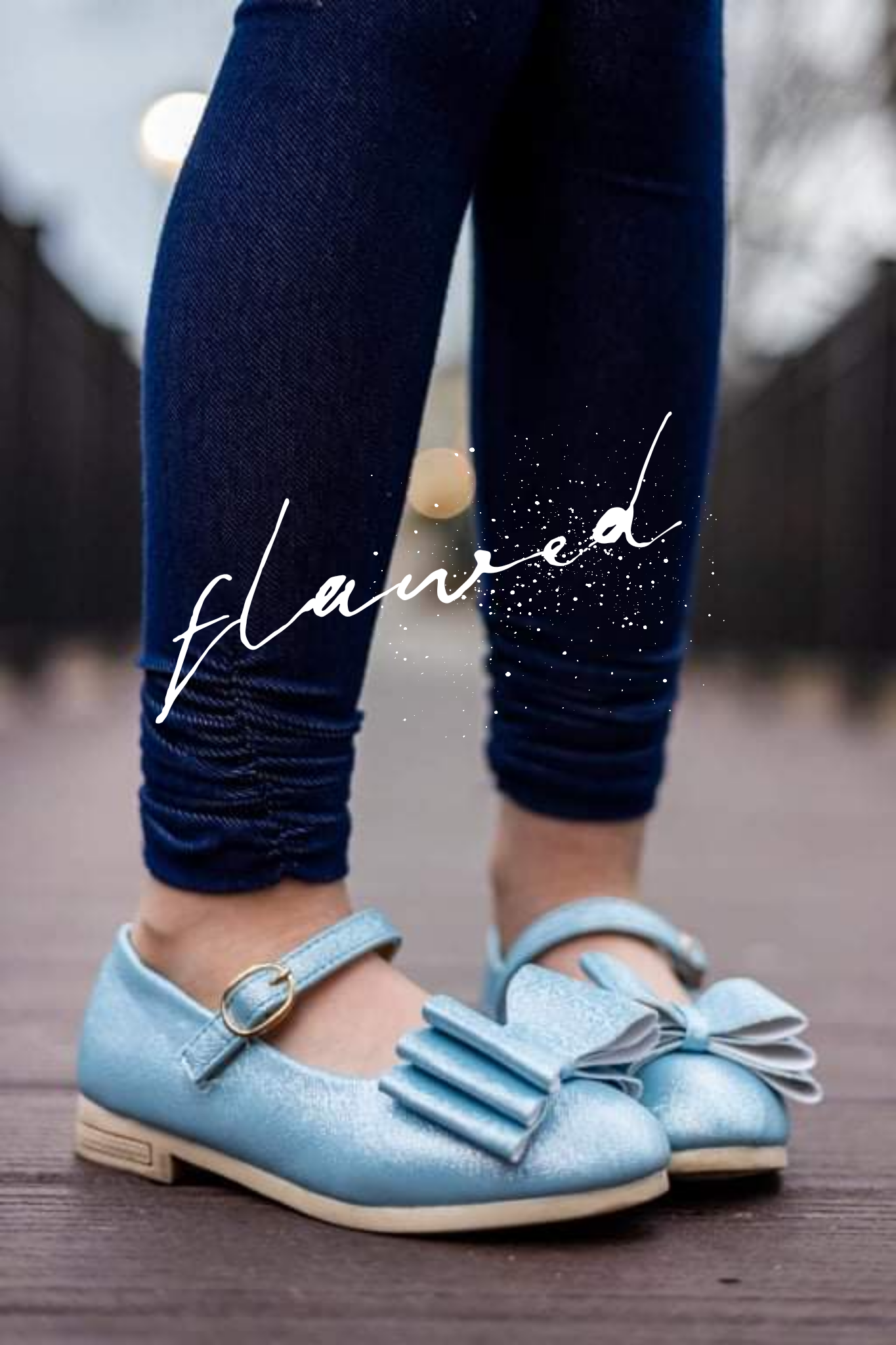[Light Blue Shimmer] FLAWED Bow Shoes